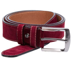 Suede Belt Maroon 35 mm